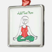 Yoga Woman in Seated Pose Kerstmis Metalen Ornament (Links)