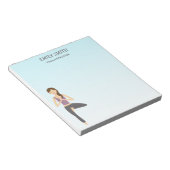 Yoga Woman in Tree Pose en Yoga Instructor Text Notitieblok (Schuin)
