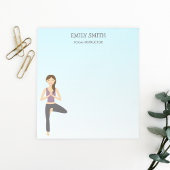 Yoga Woman in Tree Pose en Yoga Instructor Text Notitieblok