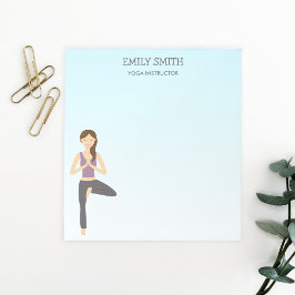 Yoga Woman in Tree Pose en Yoga Instructor Text Notitieblok