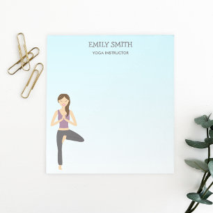 Yoga Woman in Tree Pose en Yoga Instructor Text Notitieblok
