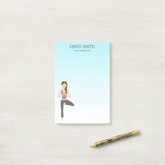 Yoga Woman in Tree Pose Yoga Instructor Post-it® Notes (Op bureau)