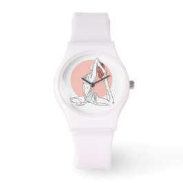 Yoga Woman kijkt Horloge