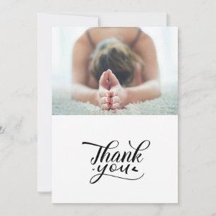 Yoga Women on Sunset Background Bedankkaart