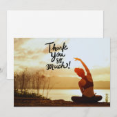 Yoga Women on Sunset Background - Hartelijk dank Bedankkaart (Voorkant / Achterkant)