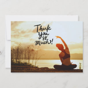 Yoga Women on Sunset Background - Hartelijk dank Bedankkaart