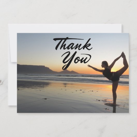 Yoga Women on Sunset Background - Hartelijk dank Bedankkaart (Voorkant)