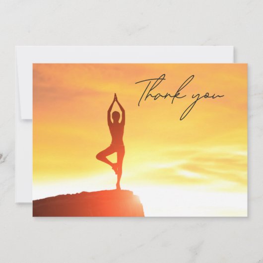 Yoga Women on Sunset Background - Hartelijk dank Bedankkaart (Voorkant)