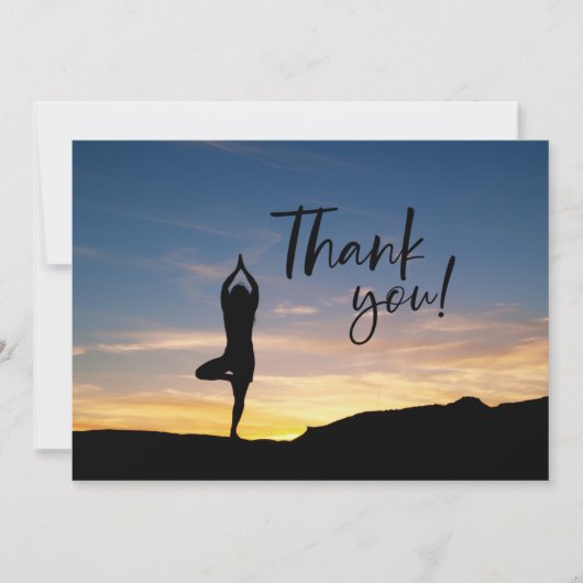 Yoga Women on Sunset Background - Hartelijk dank Bedankkaart (Voorkant)