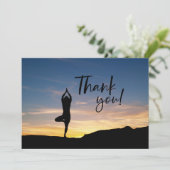 Yoga Women on Sunset Background - Hartelijk dank Bedankkaart (Staand voorkant)