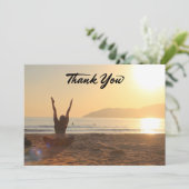 Yoga Women on Sunset Background - Hartelijk dank Bedankkaart (Staand voorkant)