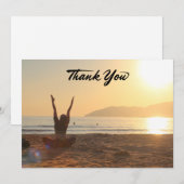 Yoga Women on Sunset Background - Hartelijk dank Bedankkaart (Voorkant / Achterkant)
