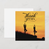 Yoga Women on Sunset Background - Hartelijk dank Bedankkaart (Voorkant / Achterkant)