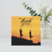 Yoga Women on Sunset Background - Hartelijk dank Bedankkaart (Staand voorkant)