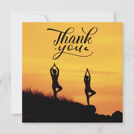 Yoga Women on Sunset Background - Hartelijk dank Bedankkaart (Voorkant)
