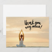 Yoga Women on Sunset Background - Hartelijk dank Bedankkaart (Voorkant / Achterkant)
