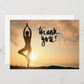 Yoga Women on Sunset Background - Hartelijk dank Bedankkaart (Voorkant / Achterkant)