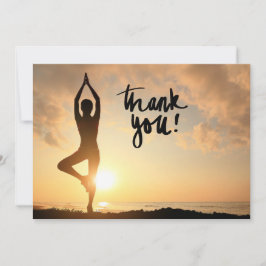 Yoga Women on Sunset Background - Hartelijk dank Bedankkaart