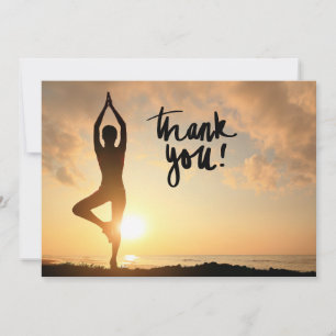 Yoga Women on Sunset Background - Hartelijk dank Bedankkaart