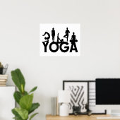 Yoga Women Silhouettes Poster (Thuiskantoor)