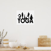 Yoga Women Silhouettes Poster (Keuken)