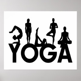 Yoga Women Silhouettes Poster