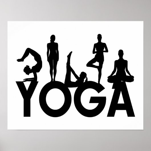 Yoga Women Silhouettes Poster (Voorkant)