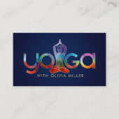 Yoga Woord Kunst - Kleurrijke illustratie Visitekaartje (Voorkant)