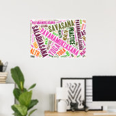 Yoga woorden ontwerp poster (Thuiskantoor)