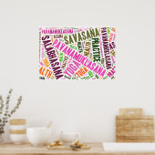 Yoga woorden ontwerp poster (Keuken)