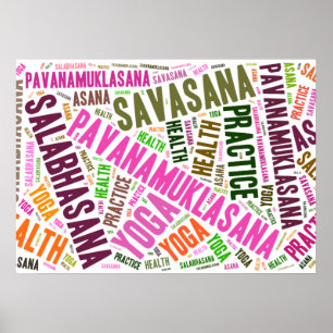 Yoga woorden ontwerp poster