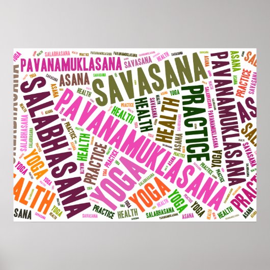 Yoga woorden ontwerp poster (Voorkant)