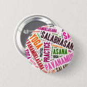 Yoga-woordontwerp Ronde Button 5,7 Cm (Voorkant /achterkant)