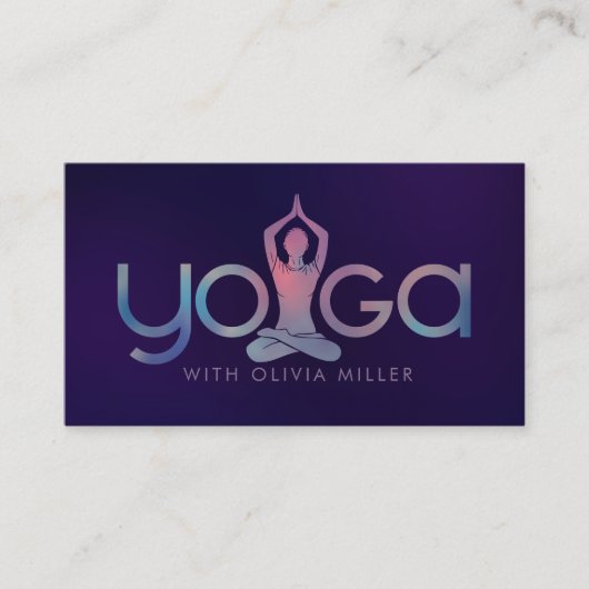 Yoga Word Art - Cool Minimal illustratie Visitekaartje (Voorkant)