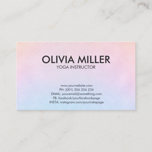 Yoga Word Art - Hand getrokken illustratie Visitekaartje (Achterkant)