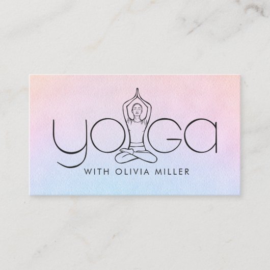 Yoga Word Art - Hand getrokken illustratie Visitekaartje (Voorkant)
