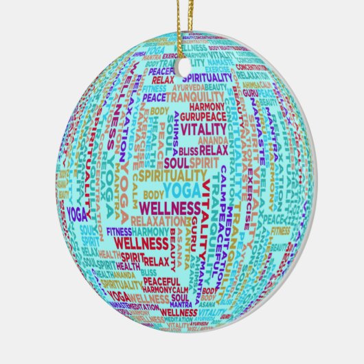 Yoga Word Cloud Ceramic Ornament (Links)