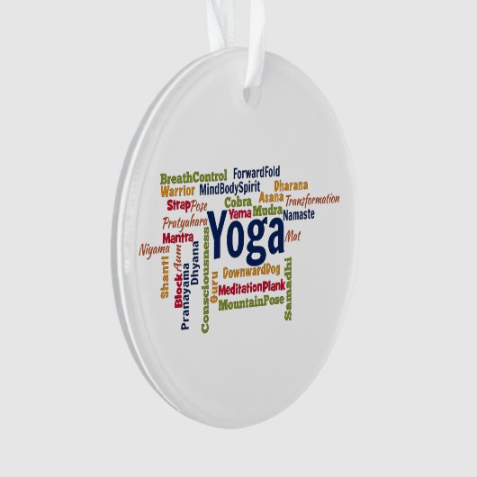 Yoga Word Cloud Ornament (voorkant)