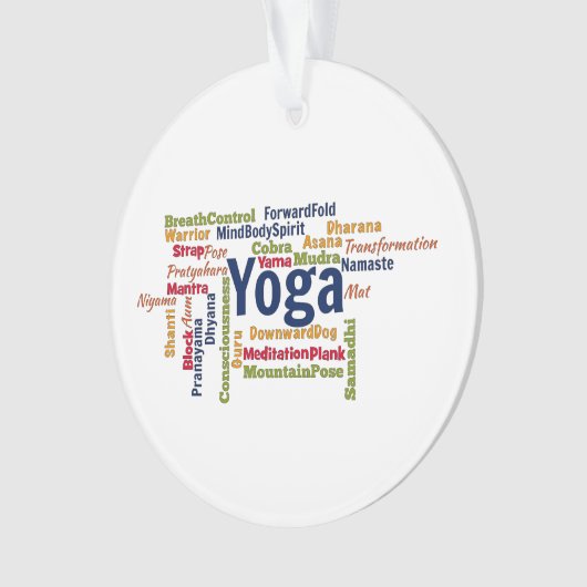 Yoga Word Cloud Ornament (voorkant)