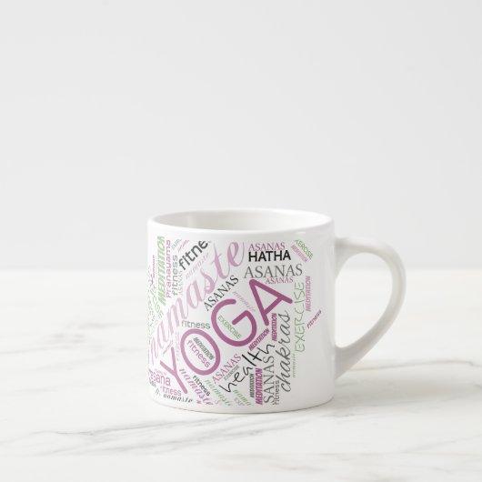 Yoga Word Cloud Plum/Green ID254 Espresso Kop (Rechts)