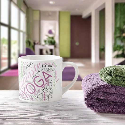 Yoga Word Cloud Plum/Green ID254 Espresso Kop