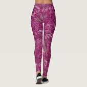 Yoga Word Cloud Plum/Green ID254 Leggings (Achterkant)