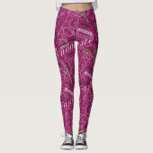 Yoga Word Cloud Plum/Green ID254 Leggings (Voorkant)