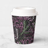 Yoga Word Cloud Plum/Green ID254 Papieren Bekers (Rechts)