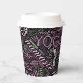 Yoga Word Cloud Plum/Green ID254 Papieren Bekers (Voorkant)