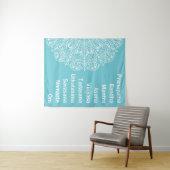 Yoga Words White Mandala Wandkleed (In Situ (horizontaal))