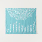 Yoga Words White Mandala Wandkleed (Voorkant (horizontaal))