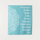 Yoga Words White Mandala Wandkleed (Voorkant)