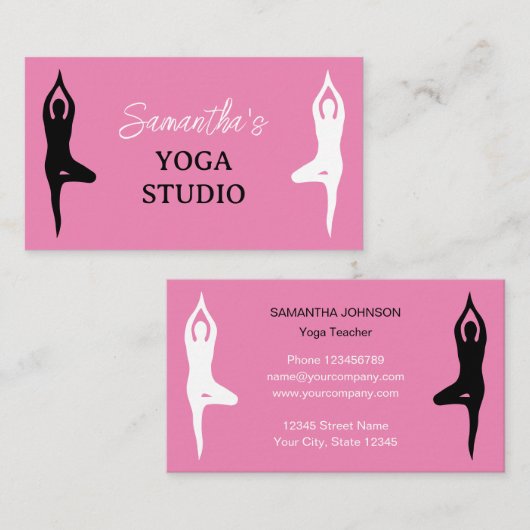 Yoga workshop visitekaartje sjabloon ontwerp (Voorkant / Achterkant)