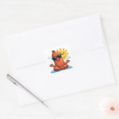 Yoga Worstje Vierkante Sticker (Envelop)